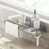 Armazenamento de cozinha Aço inoxidável Pia de drenagem Filtro de esponja de esponja Gadget de cesta de recipientes de banheiro