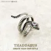 Band Rings Ring Snake Black Stone European Style Classic utsökta smycken Pure Silver 925 Brand New Giftl40402