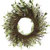 Decorative Flowers Olive Branch Wreaths Garlands Artificial Bean For Front Door With Leaves Greenery Wreath Christmas Garland