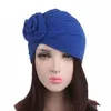 Berets Stylish Swirl Bonnet Bohemian Hat National Style Style Turban Blue