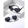 2pairs Men Heart Lens Design Fashion Glasses