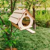 Other Bird Supplies Hanging Wooden Feeder Assembled Garden Decoration Wild Outdoor Cage Pendant House