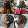 50pcs مزيج لون سحر الشعر جديلة الشعر خواتم الشعر الرهبة Dreadlock حبات مقاطع أصفاد حلقات المجوهرات المجوهر