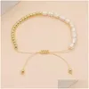 Beaded Strand Women Fashion Jewelry Chain Naturally Freshwater Pearl Bracelet Birthday Party Gift Drop Delivery Bracelets Dhho0