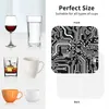 Table Mats Black Microchip Hardware Circuit Design Coasters Leather Placemats Non-slip Insulation Coffee Kitchen Dining Pads Set Of 4