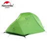Skydd NatureHike Tält uppgraderade Star River Camping Tent Ultralight 2 Person 4 Säsong 20D Silikontält med Free Mat NH17T012T
