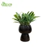 Decorative Flowers HXGYZP Artificial Plants Mini Potted Green Leaves With Cute Ceramic Pot Home Office Desktop Decoration Fake Plant Bonsai