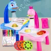 Children Led Projector Art Drawing Table Toy Kids Painting Board Desk Arts Crafts Educational Learning Paint Tools Toy for Girl