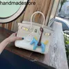 Genuine Leather Bk Designer Handbag Platinum Bag Crocodile Pattern Leather New Retro Fashion Female Sakura Pollen Portable Lock