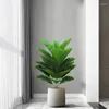 Decorative Flowers 75cm 21 Forks Artificial Plants Fake Palm Tree Large Plastic Coconut Faux Green Sago Cycas Leafs For Home Garden Room