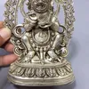 Decoratieve beeldjes Oude Chinese Tibet Silver Hdiamond Boeddha -standbeeld