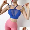 Yoga -outfits vrouwen ademende gaas sport beha ondersteunen crop top vrouw fiess sportkleding drop levering buitenshuis atletic outdoor kleding otw7m