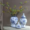 Vases Vase Set haut de gamme en ligne Decoration Home Decoration Cerative Living Moux Jarrones Con Tapa Céramique Artisanat Ornements de