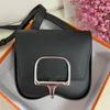 Designer Real Cow Leather Shoulder Bags Girls Classic 2024 New Buttocks Luxury Brand Saddle Cross Body Bag Small Messenger Bag Purses Clutch Palm Grain Leather 2674