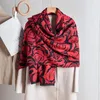 Foulards Fantaisie Chaud Cachemire Feel Écharpe Femmes Doux Imprimer Rose Châle Et Wraps Dames Couverture Foulard Hiver Pashmina Bandana Bufanda