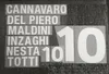 2000 Nameset Cannavaro del Piero Maldini Inzaghi Nesta Totti Nameset Anpassa valfritt namnnummertryck7793078