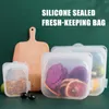 Storage Bags Zipper Bag Reusable Silicone Grocery Portable Kitchen Mason Jar Creative Durable Fresh Wrap Candy Food Box