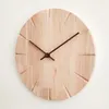 Wall Clocks Modern Minimalist Style Wooden Clock Creative Silent Quartz For Home Living Room Bedroom Decoration