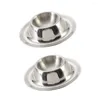 Dinnerware Sets 2 Pcs Ceramic Cookware Boiled Egg Stand Stainless Steel Holder Refrigerator Cup