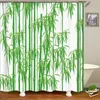 Rideaux de douche 3D Impression des plantes de style nordique feuilles rideaux avec crochets de salle de bain polyester étanche décor de la maison 180x180cm