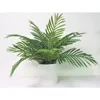 Dekorativa blommor 19 "x 18" konstgjorda Phoenix palmplantor i keramisk potten vit