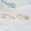 Pendientes aeaw oro amarillo 10k 14k 18k 2ctw 6.5 mm Moissanite redondo Gemstone Pendientes para mujeres Joyas finas