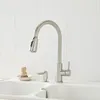 Kitchen Faucets Elmont Pull Down Sink Faucet With Soap Dispenser Satin Nickel Durable Easy Install 360 Degree Swivel Adjustable Stream