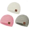 Berets 3Pcs Children's Small Round Hat Plus Velvet Autumn And Winter Knitted Wool Ear Protection Warm