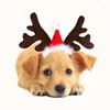 Dog Apparel Pet Christmas Head Decor Headband Antler For Festival Dress Up Antlers (Red Pattern)