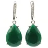 Oorbellen Hot verkopen Big Drop 18x13mm Echte groene smaragd voor meisjes Dagelijkse slijtage 925 Silver Ring Oorringen Hanger