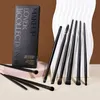 Jessup Eyeshadow Brushes Set 10pcs Eye Brush Shadow Blending Flat Liner Crease Duoend Brow Spoolie Broach Elegant Black T337 240403