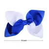 Hair Accessories 12PCS 2 Tones 6" Hand-made Grosgrain Ribbon Bow Alligator Clips For Little Girls