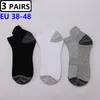 Herrstrumpor storlek EUR44-48 MENS 3 PAIRS ANKLE stora fötter Athletic Cotton Sports Breattable Low Cut Fashion Mesh Casual Short Sock