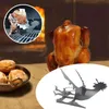 Support de poulet à support en acier à moto américain unique avec support de bière pour la grillade rôtissoire et accessoires de barbecue qui ajoutent une touche