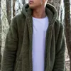 Men's Jackets Winter Warm Men Thick Hoodies Tops Fluffy Fleece Fur Jacket Hooded Coat Outerwear Long Sleeve Cardigans