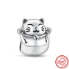 925 Sterling Silver Bästa vän Lucky Cat Dog Paw Print mousserande hjärtpärlor Fit Original Pandora Charms Armband Women smycken