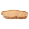 Decorative Figurines Wooden Serving Tray Flower Shaped Dessert Plate Platter Dinner Appetizer Plates For Steak Snack Seafood Cooking