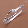 Bangle Silver Color Exquisite Luxury Gorgeous Fashion Wedding Women Lady Armband Charm Stamped Nice Birthday Present B179