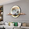 Wall Lamp Hongcui Modern Picture Inside Creative Chinese Landscape Mural Background Bedside Sconce LED For Home Living Bedroom