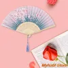Decoratieve beeldjes 1 stc Chinese Japanse stijl zijden fan vouwen bruiloftskunstgeschenken dans hand vintage bamboe