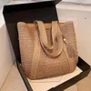 Sacchi da sera Eleganti donne con paglia Woven Borse Women Holiday Beach Commute Casual Tote Top-Handle Fashion RETRO 2024