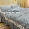 Zestawy pościeli Tekstyles w stylu Koreańszy Księżniczka Czteroczęściowa spódnica łóżka pościel 1,8m Ruffled Duvet Cover Arkusz