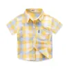 Camicie di cotone per bambini in cotone per bambini camicie casual per bambini a maniche corte per bambini abiti per bambini per l'estate 240318