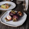 Teller japanischer Retro -Keramik Western Steak Ramen Teller Haushalt Oval Obst Dessert Sushi Stoare Tabelle Geschirr Küche Vorräte