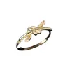 Designer Brand V Gold Knoop Rough Diamond Volledige ring Hoogwaardige Ring T Fijne Semi Gu Ailing hetzelfde met Logo