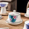 Cups Saucers Chinese-style Ceramic Stewing Cup Dessert Bowl Steamed Soup Coffee Mugs Set