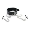 Toys lederen choker kraag tepels klem borstmetalen keten voor vrouwen clitorale stimulatie seksspeeltjes voor paren volwassen spellen