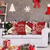 Pillow 4pcs Square Christmas Covers Home Decorative Linen Pillowcase Sofa Decoration Cute Farmhouse Throw