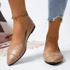 Casual schoenen dames puntige teen zachte massief kleur leer elegant ondiepe mond platte bodem comfortabele vrouwen schoenen schoenen