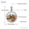 Прекрасные круглые памяти медальоны Moissanite Custom Photo Подвесное ожерелье для мужчин Hip Hop Jewelry Sterling Sier